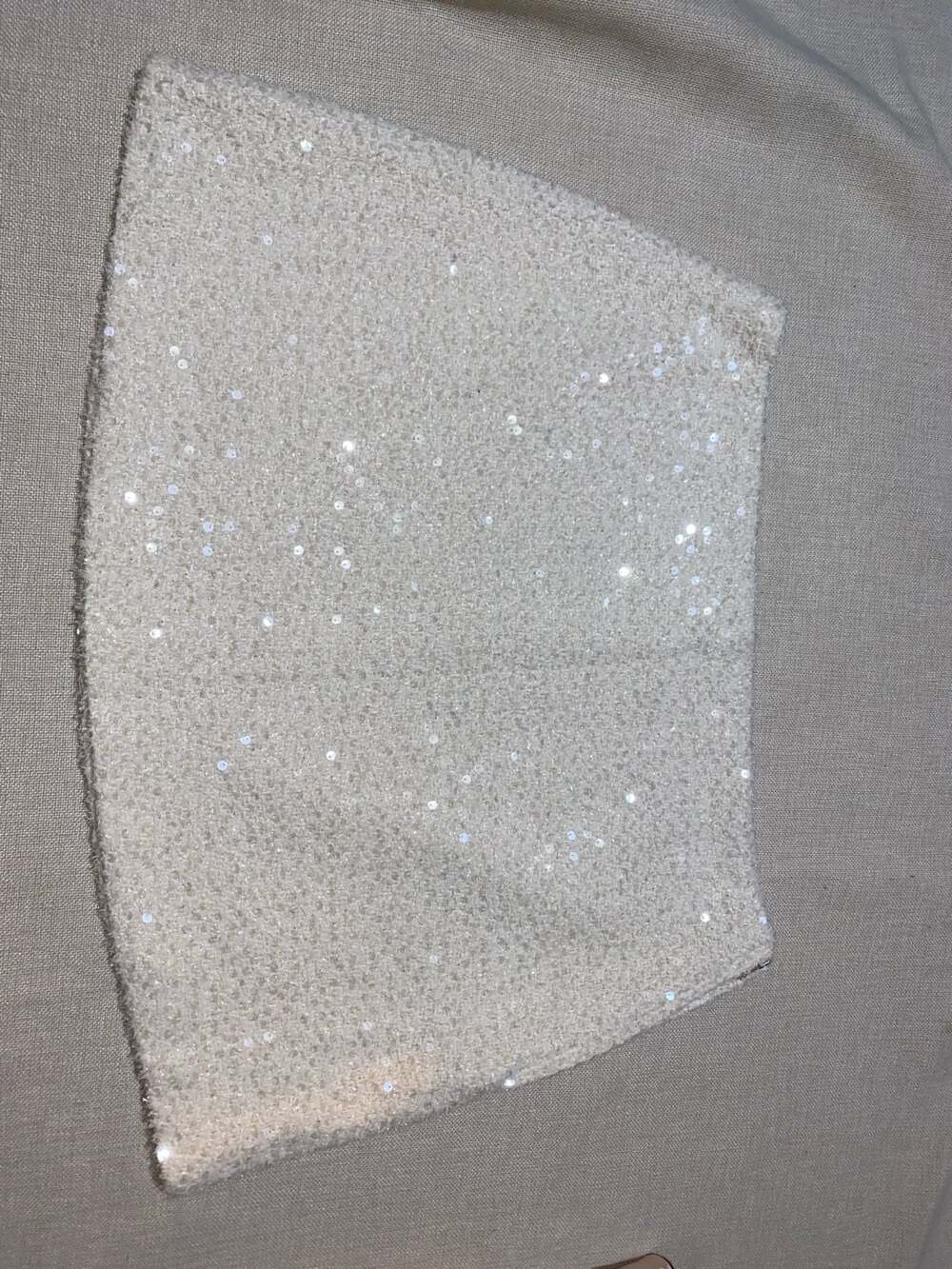 Lulu's White Sequin Mini Skirti
